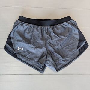 Under Armour UA Women's Fly By Heat Gear Gray/Black Running Shorts Size Small S